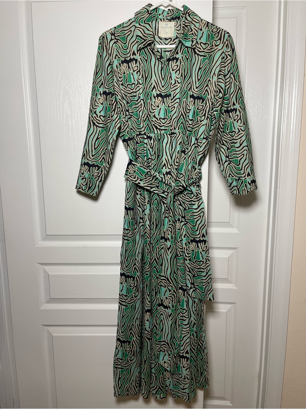 Guadalupe Design Luciana Tiger Dress Green Small